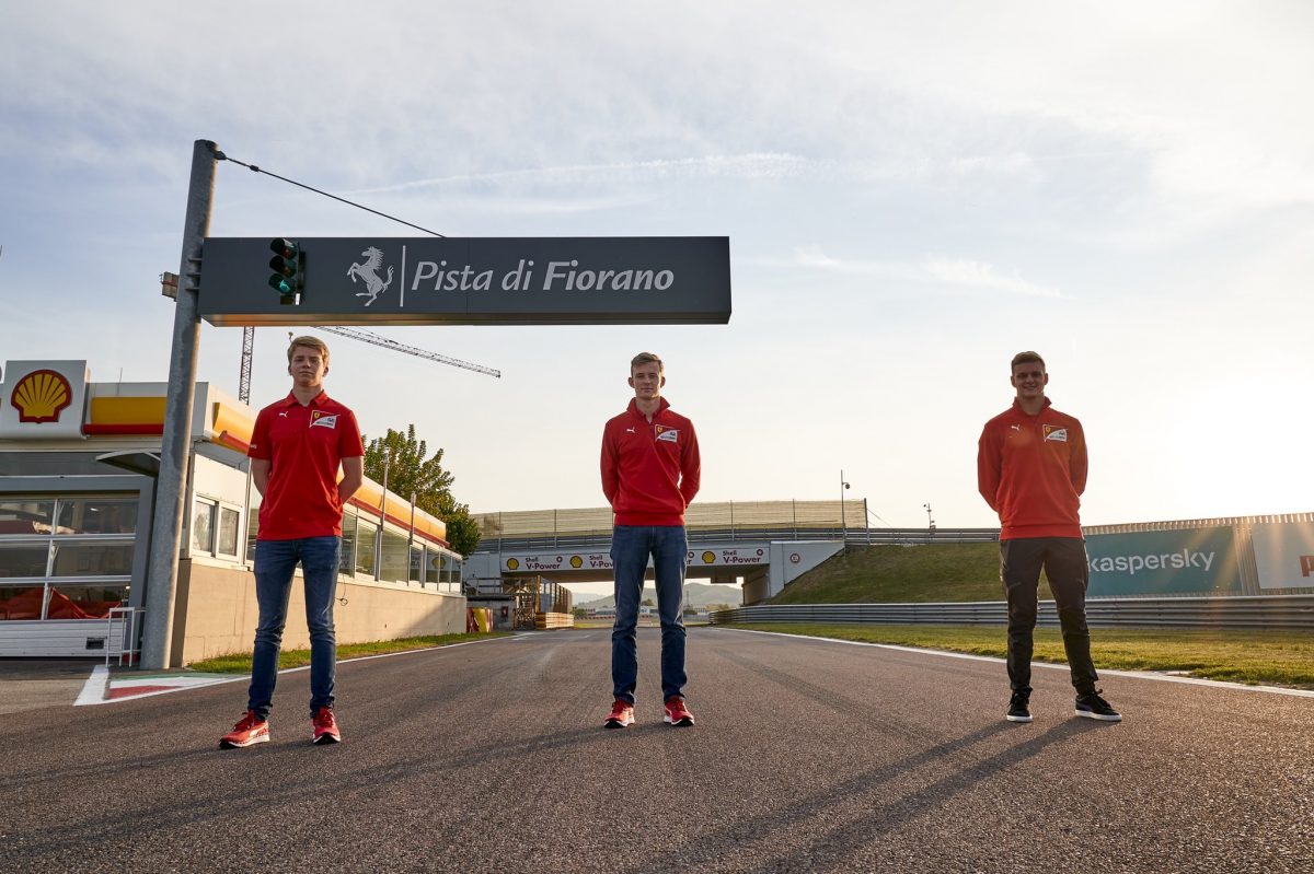 Schumacher, Shwartzman e Illot rodaron con la Ferrari 2018 en Fiorano