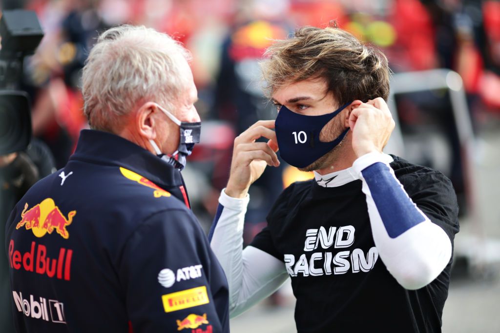 Pierre Gasly y Helmut Marko- Foto F1