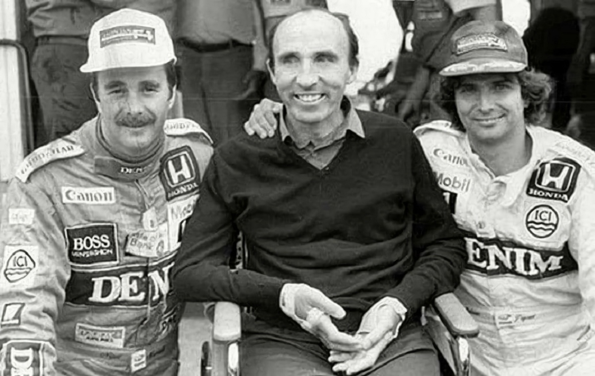 1986. Junto a Mansell y Piquet semanas después del accidente que lo dejó hemipléjico.
