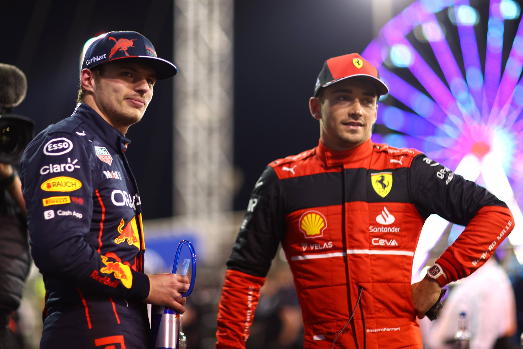 Charles Leclerc y Max Verstappen / Arabia GP- Foto Ferrari