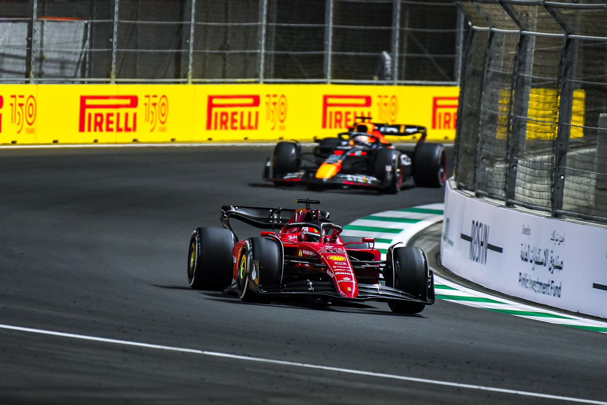 Charles Leclerc y Max Verstappen / Arabia GP- Foto Ferrari