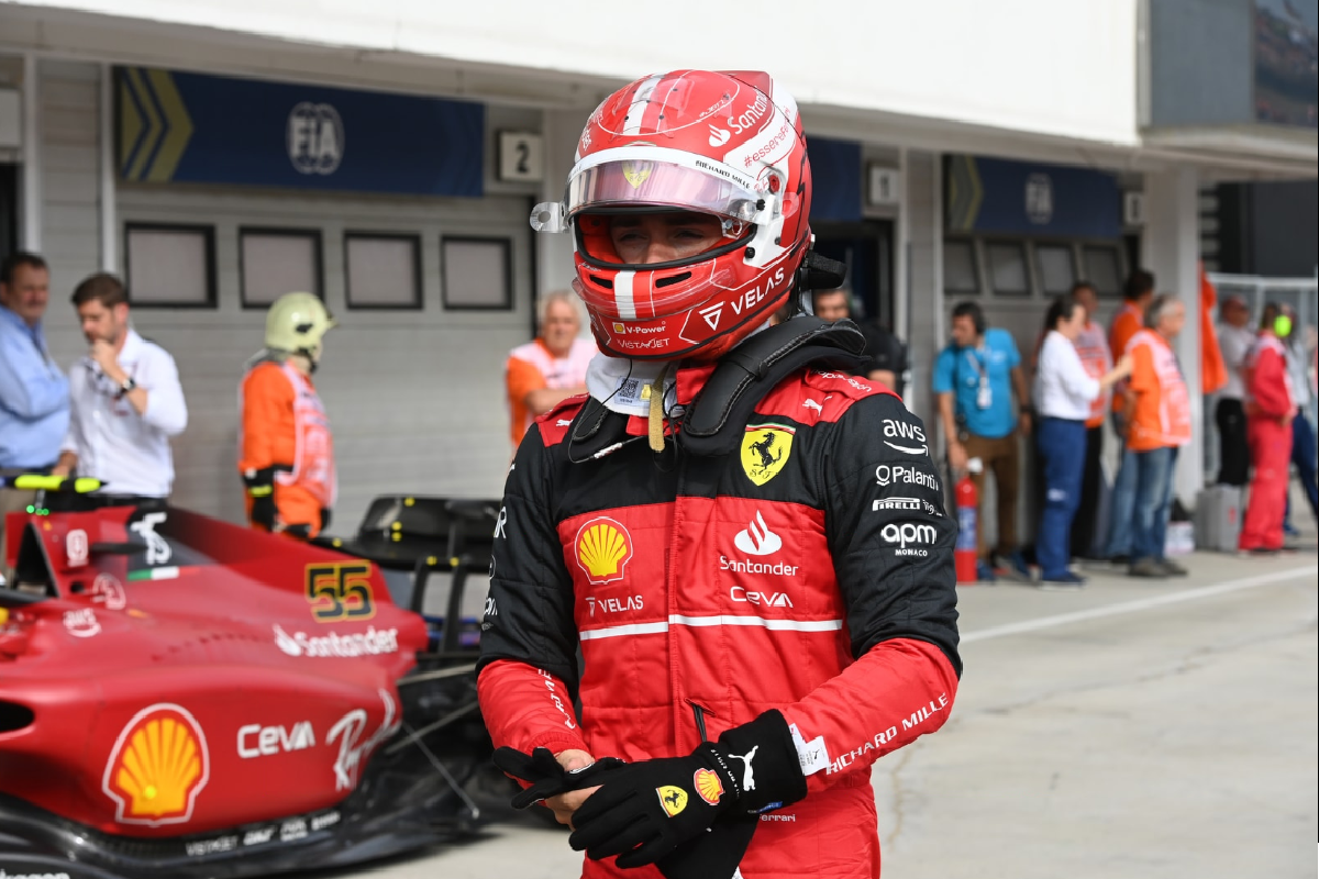 Leclerc después de Qualy Hungría 2022//Mark Sutton