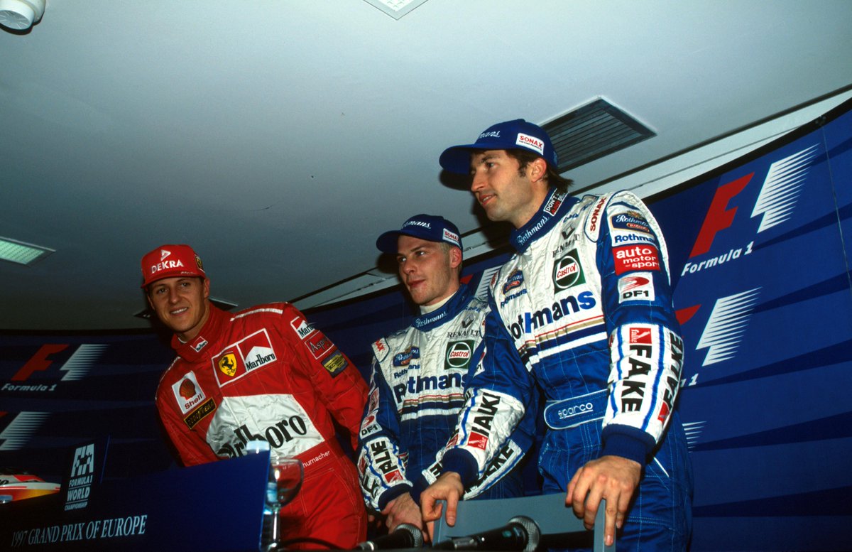 Villenueve, Schumacher y Frentzen igualaron el tiempo de la pole. (Archivo / Getty Images)