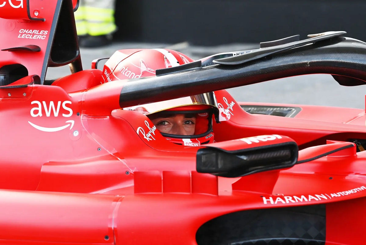 Leclerc en Parque Cerrado luego de la Q3, la mirada lo dice todo. (Mark Sutton)