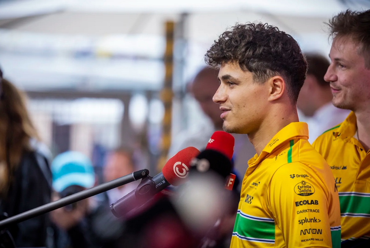 Norris atiende a la prensa en el Paddock de Mónaco. (Sam Bloxham)