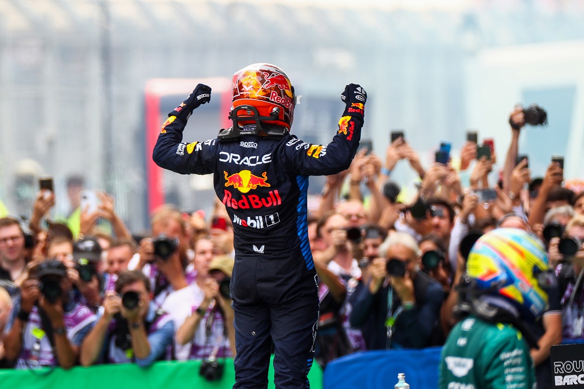 Verstappen celebra en Parque Cerrado. (Honda Racing Global)