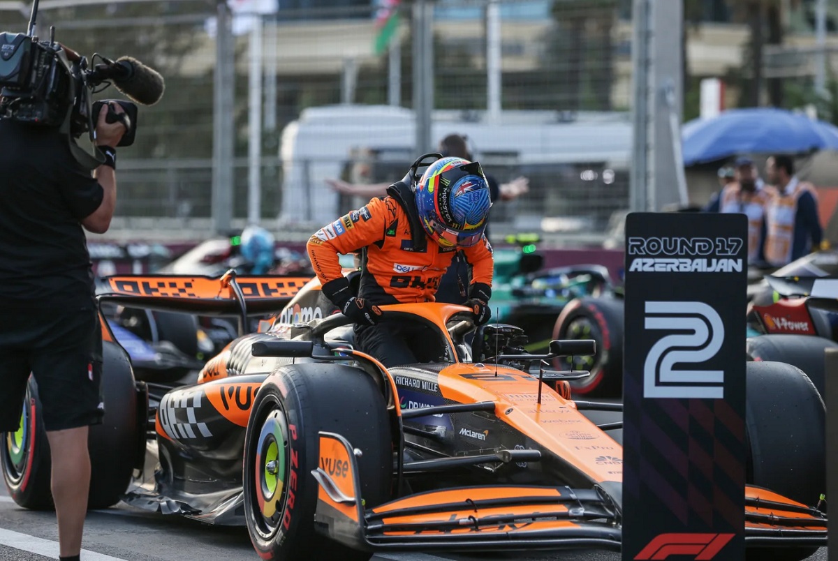 Piastri logró la segunda posición, el único Mclaren en Q3 luego de la eliminación de Norris en Q1. (Dom Romney)