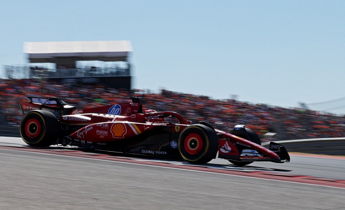 Charles Leclerc liderando en Austin. (Kaylee Greenlee Beal / REUTERS)