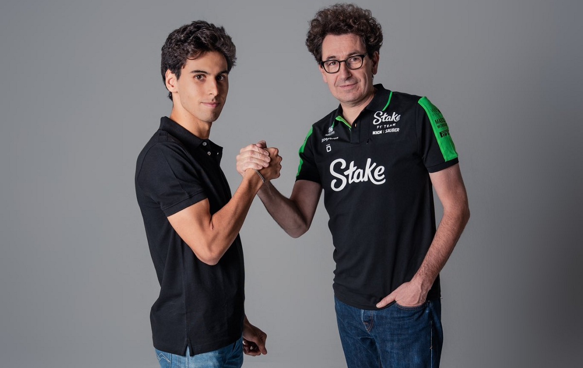 Bortoleto y Mattia Binotto. (Sauber Group)