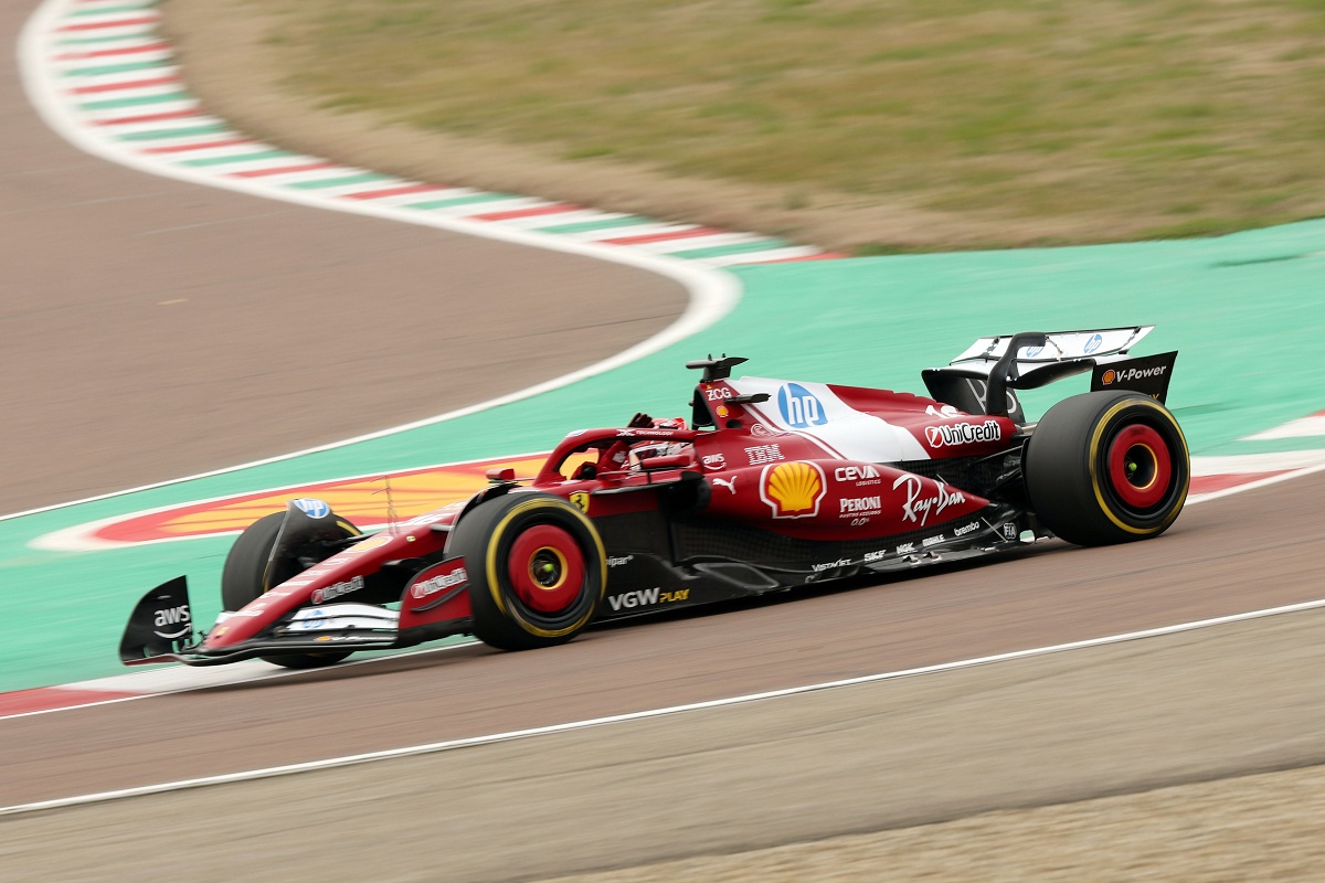 Leclerc fue el primero en estrena el SF-25. (F1 / FOM)